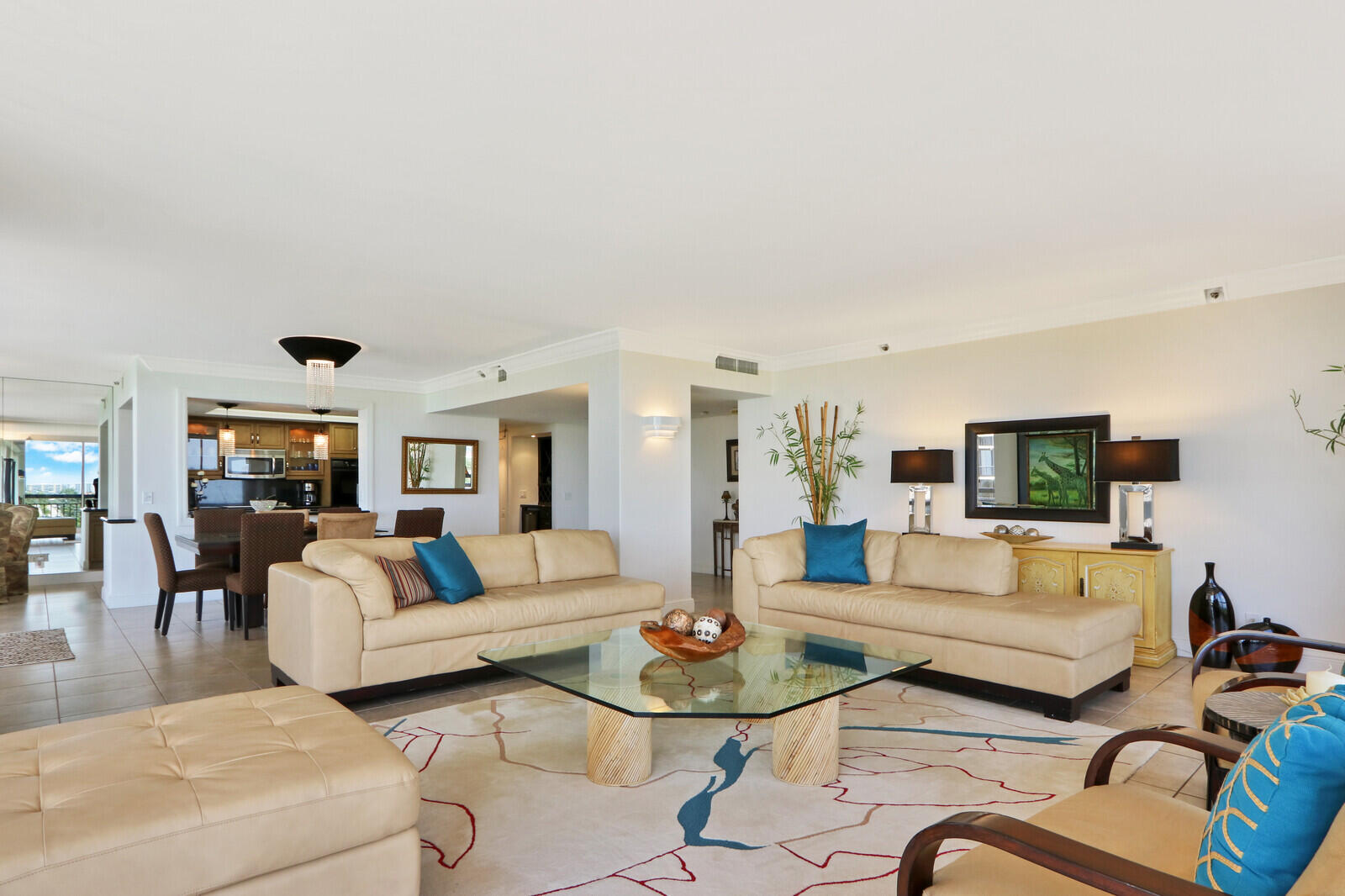4100 North Ocean Drive, Unit 503 Singer Island, FL 33404 - Photo 13 of 51 a living room with furniture and a flat screen tv