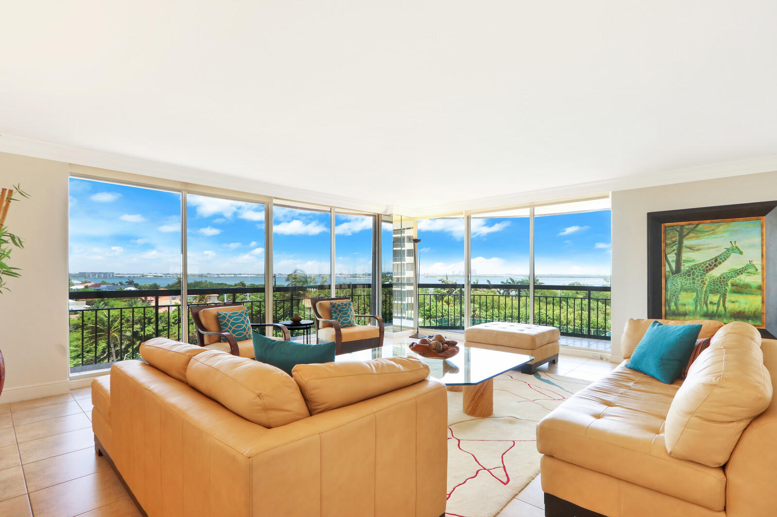 4100 North Ocean Drive, Unit 503 Singer Island, FL 33404 - Photo 8 of 51 a living room with furniture and a floor to ceiling window