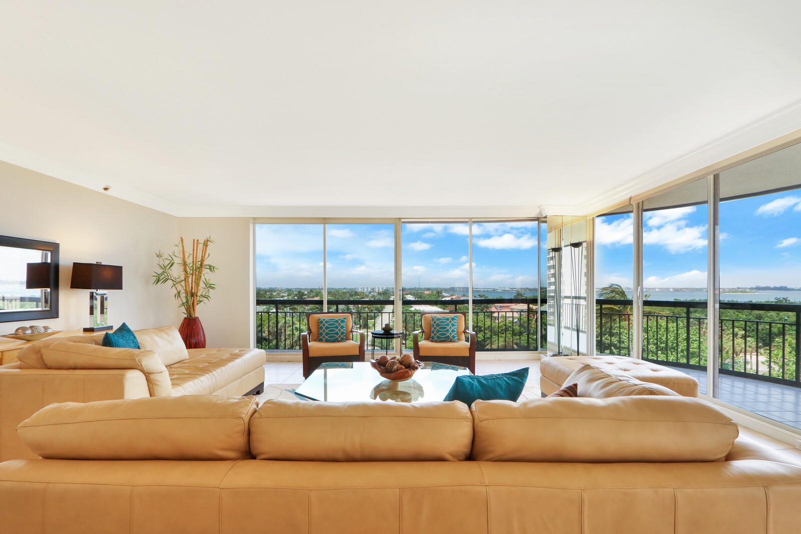 4100 North Ocean Drive, Unit 503 Singer Island, FL 33404 - Photo 9 of 51 a living room with fireplace furniture and a large window