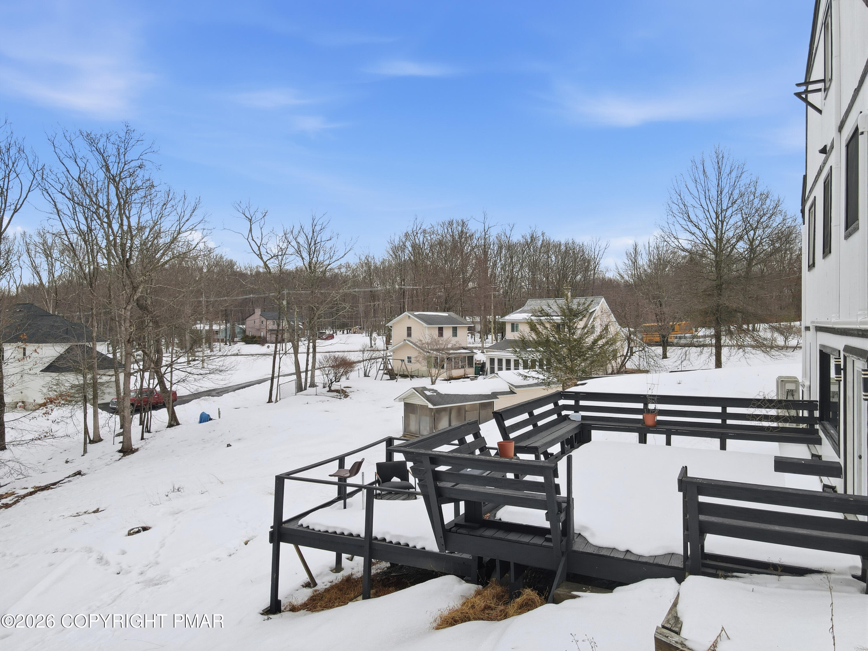 319 Ramble Bush Road Stroudsburg, PA 18360 - Photo 32 of 51 a view of a terrace with furniture and trees