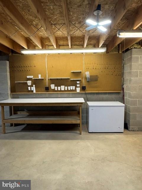 1007 Bucks Road Perkasie, PA 18944 - Photo 34 of 48 Basement Workbench and Freezer