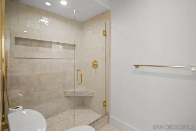 a bathroom with a shower