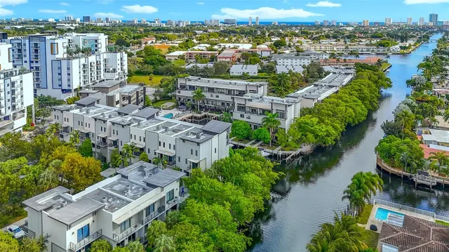 an aerial view of multiple house