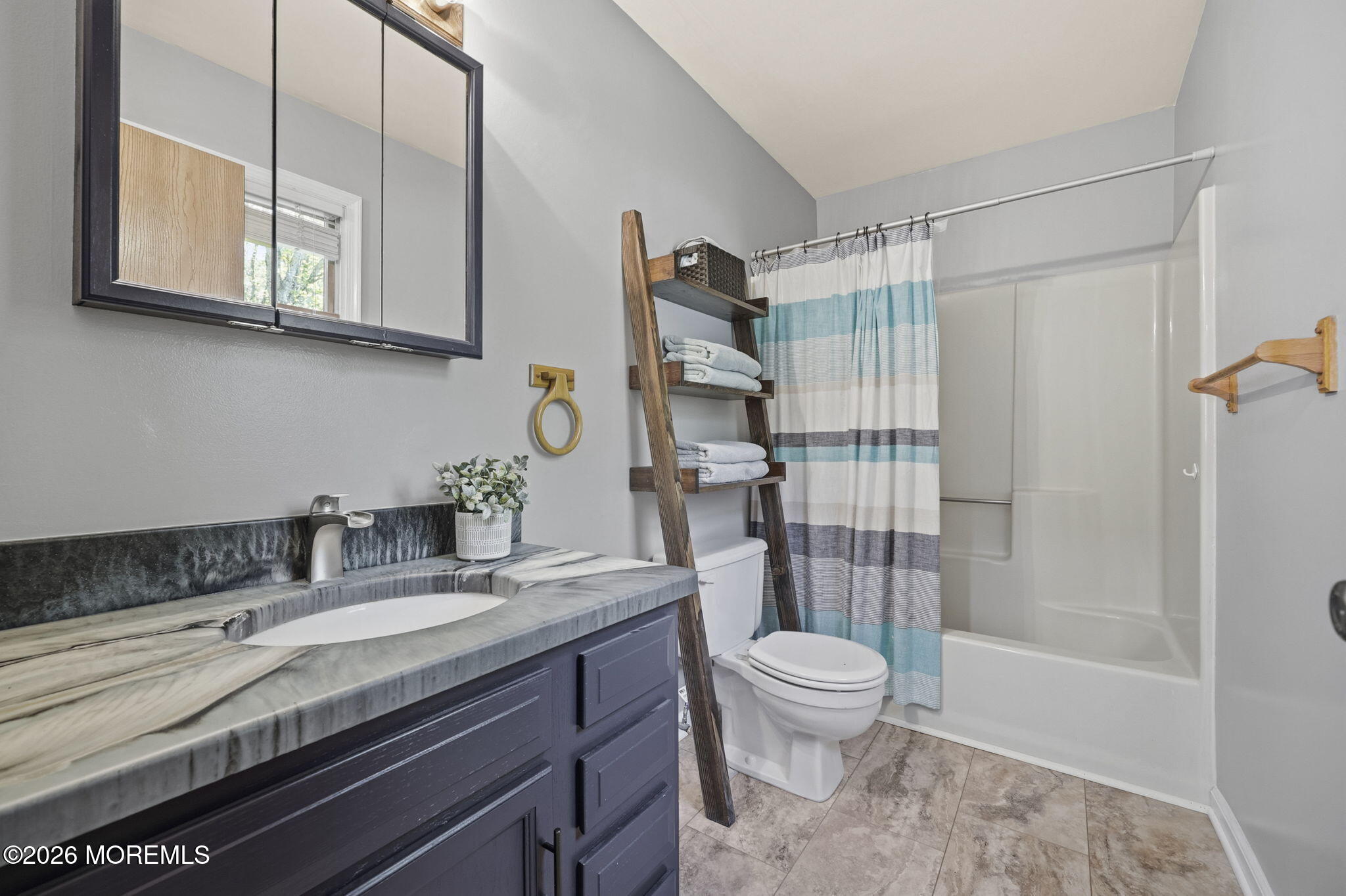 356 Leesville Road Jackson, NJ 08527 - Photo 23 of 46 a bathroom with a granite countertop sink toilet and shower