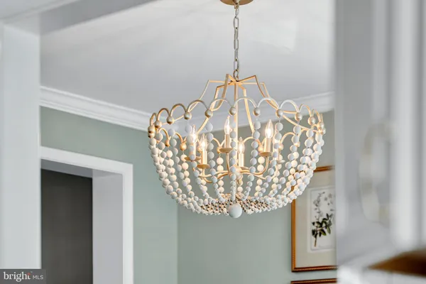 a close view of a chandelier in the house