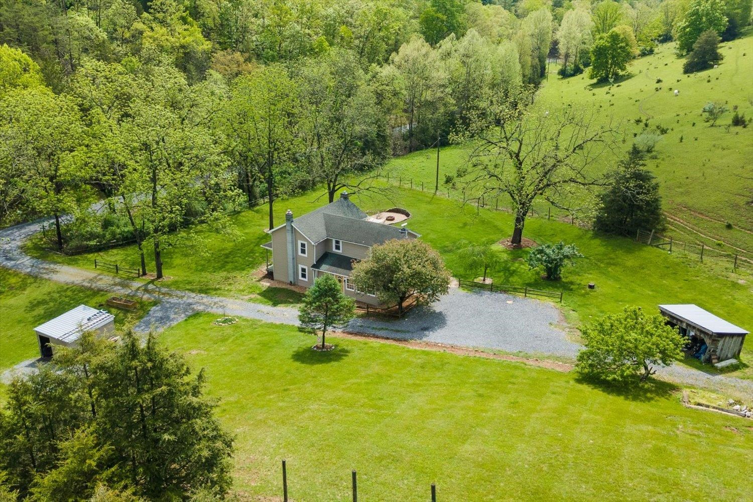 788 Hundley Distillery Road Churchville, VA 24421 - Photo 47 of 56 an aerial view of a garden with swimming pool