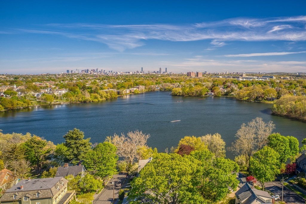 9 Addison Street Arlington, MA 02476 - Photo 35 of 41 a view of a lake with a mountain in the background