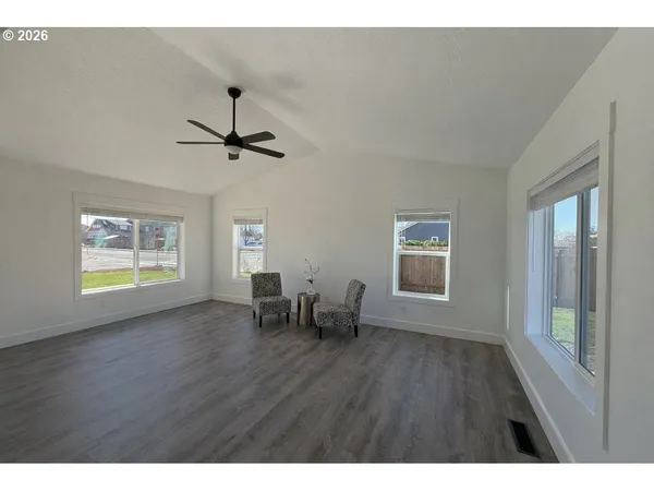 a view of livingroom with furniture and a window