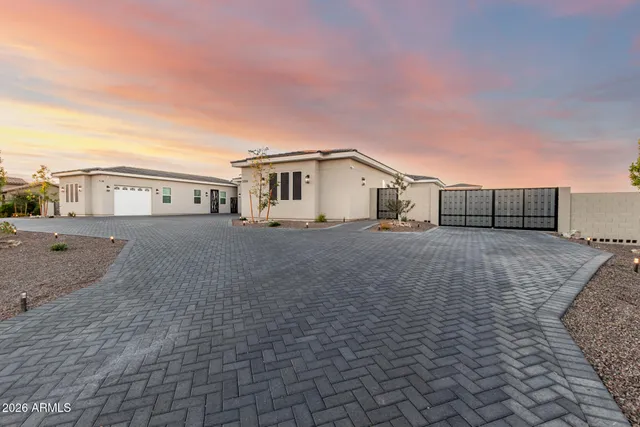 a view of a swimming pool with an outdoor space
