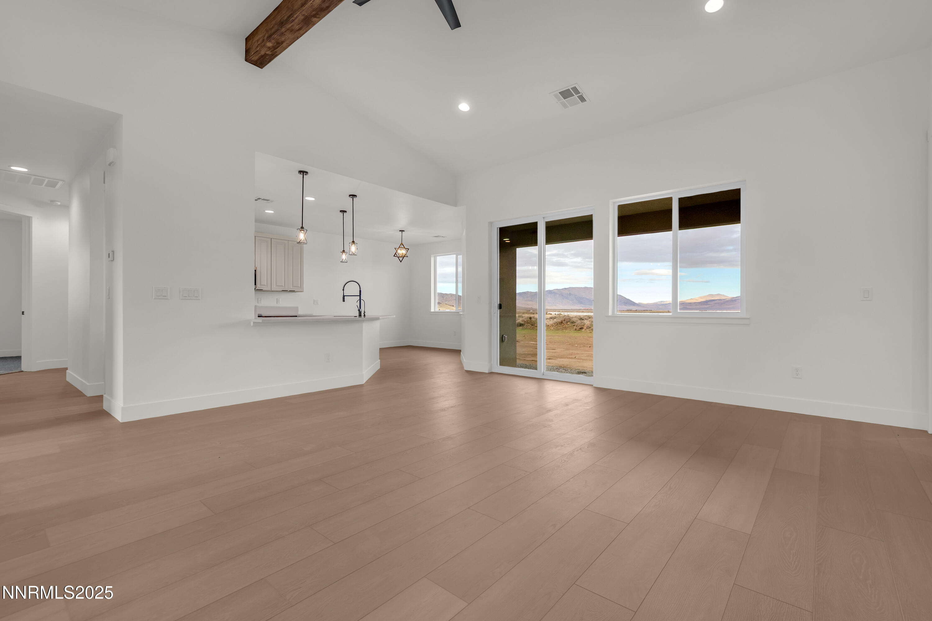 205 Pinto Ranch Court Reno, NV 89510 - Photo 5 of 48 an empty room with chandelier fan and windows