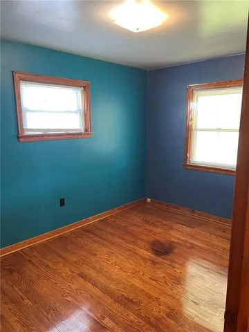 a view of a room with a window