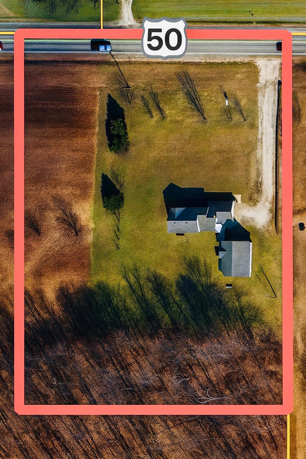 3639 West Us Highway Holton, IN 47023 - Photo 52 of 61 The 3 acre tract with the home, oversized garage, and public water . Asking $410,000.