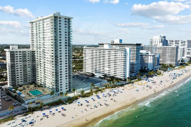 a view of a city with tall buildings