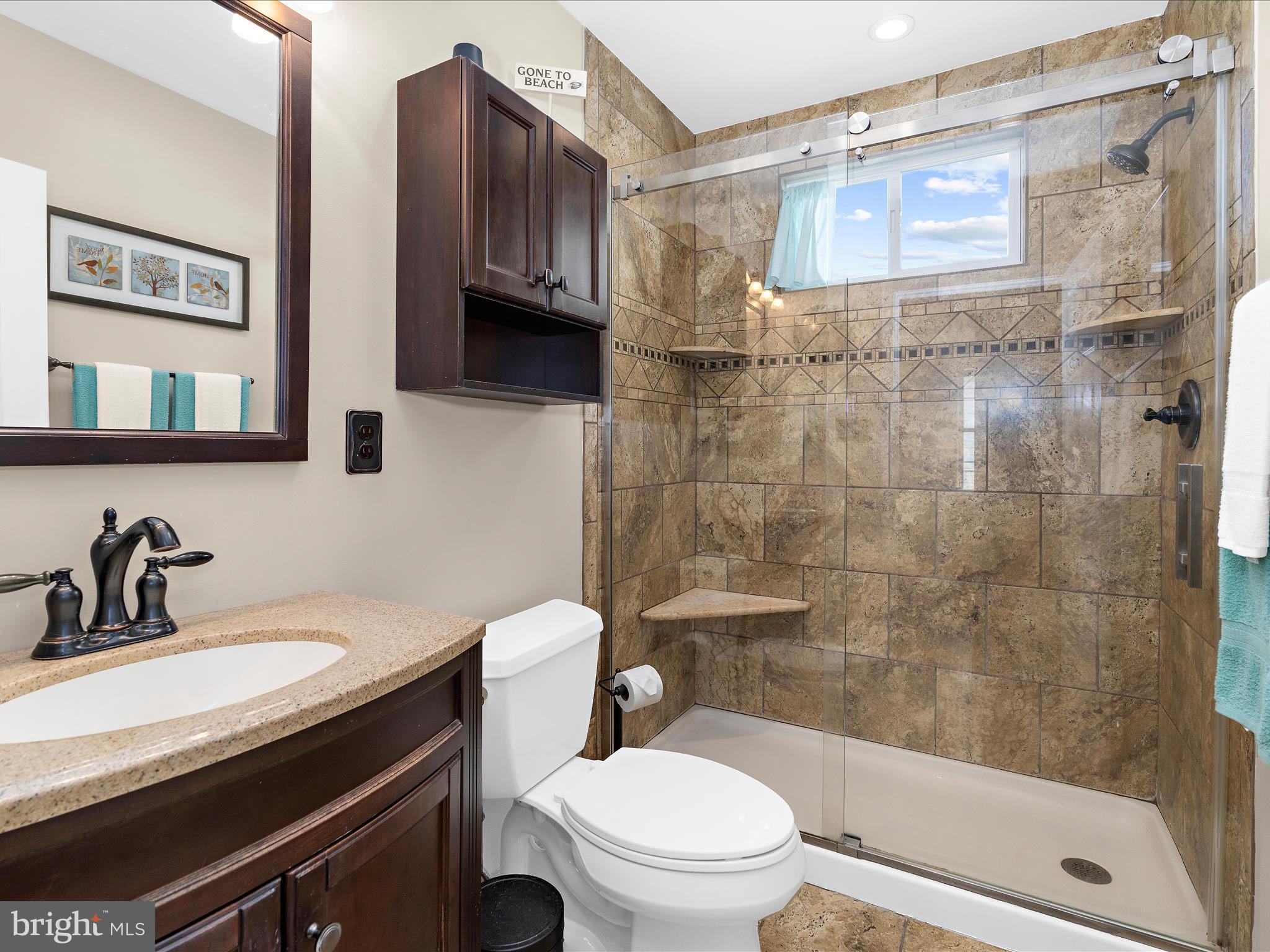 336 Bar Harbor Road Pasadena, MD 21122 - Photo 18 of 82 a bathroom with a sink a toilet and shower