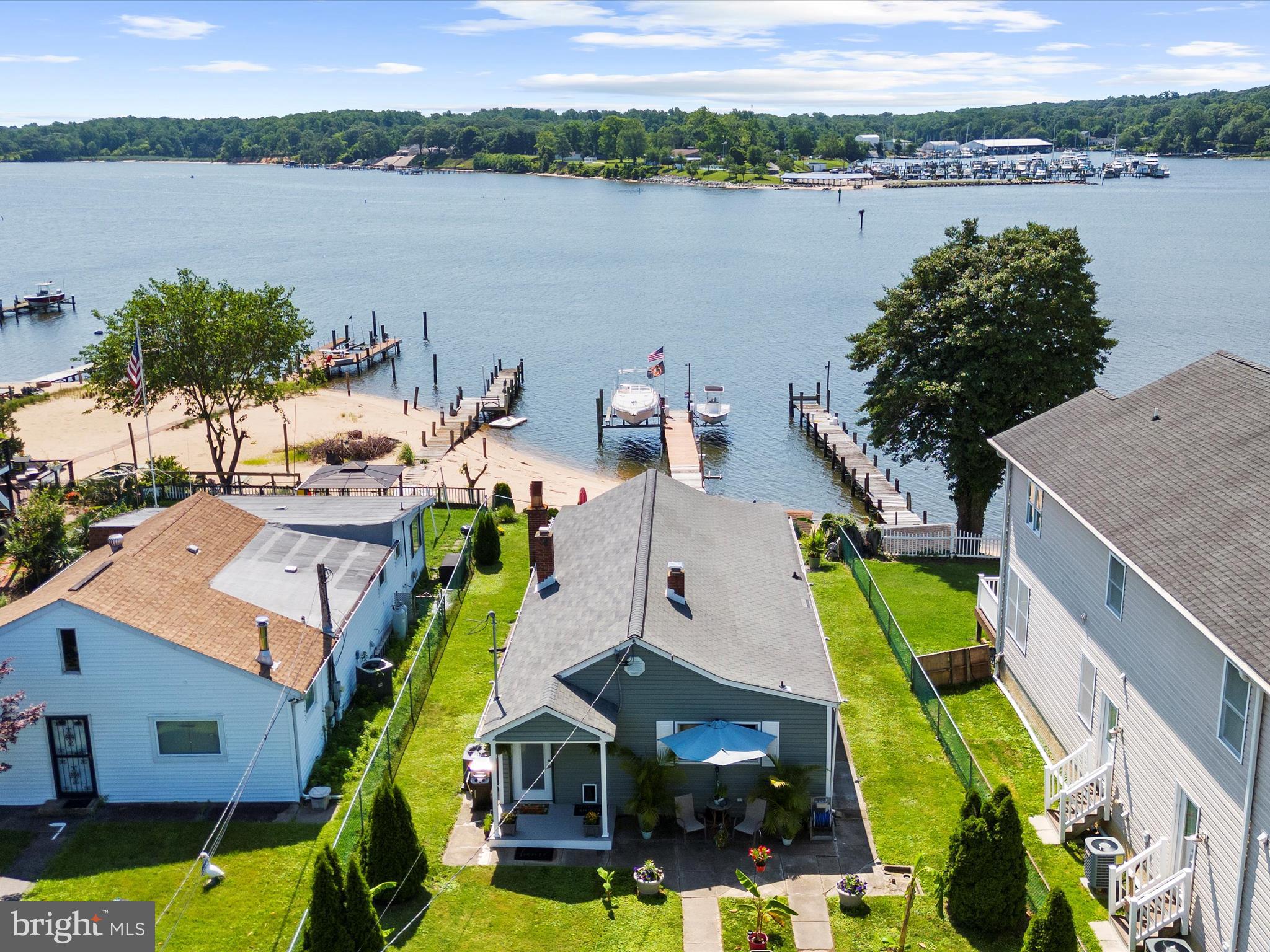 336 Bar Harbor Road Pasadena, MD 21122 - Photo 74 of 82 an aerial view of a house with a lake view