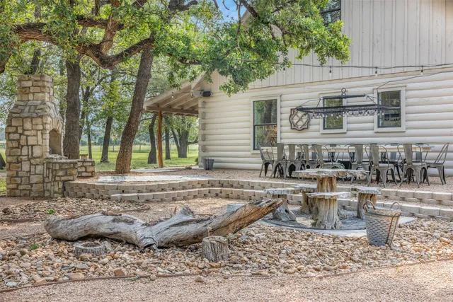 a view of a house with a lounge chair