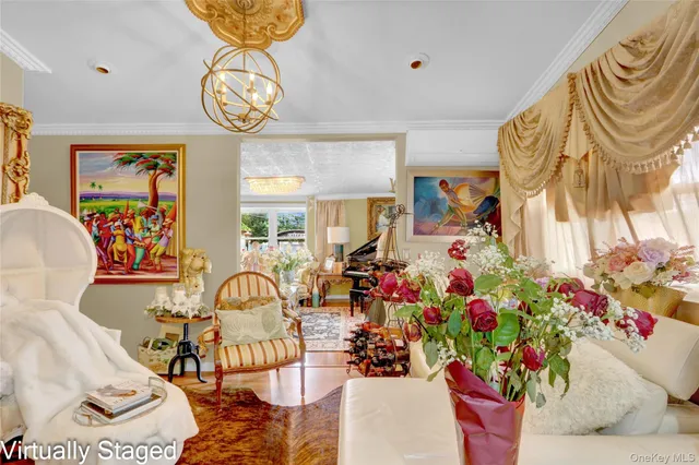 a living room filled with furniture
