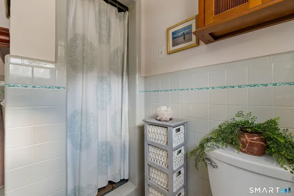 a bathroom with a granite countertop sink a potted plant and a window