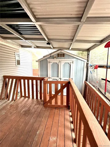 a view of deck with wooden floor