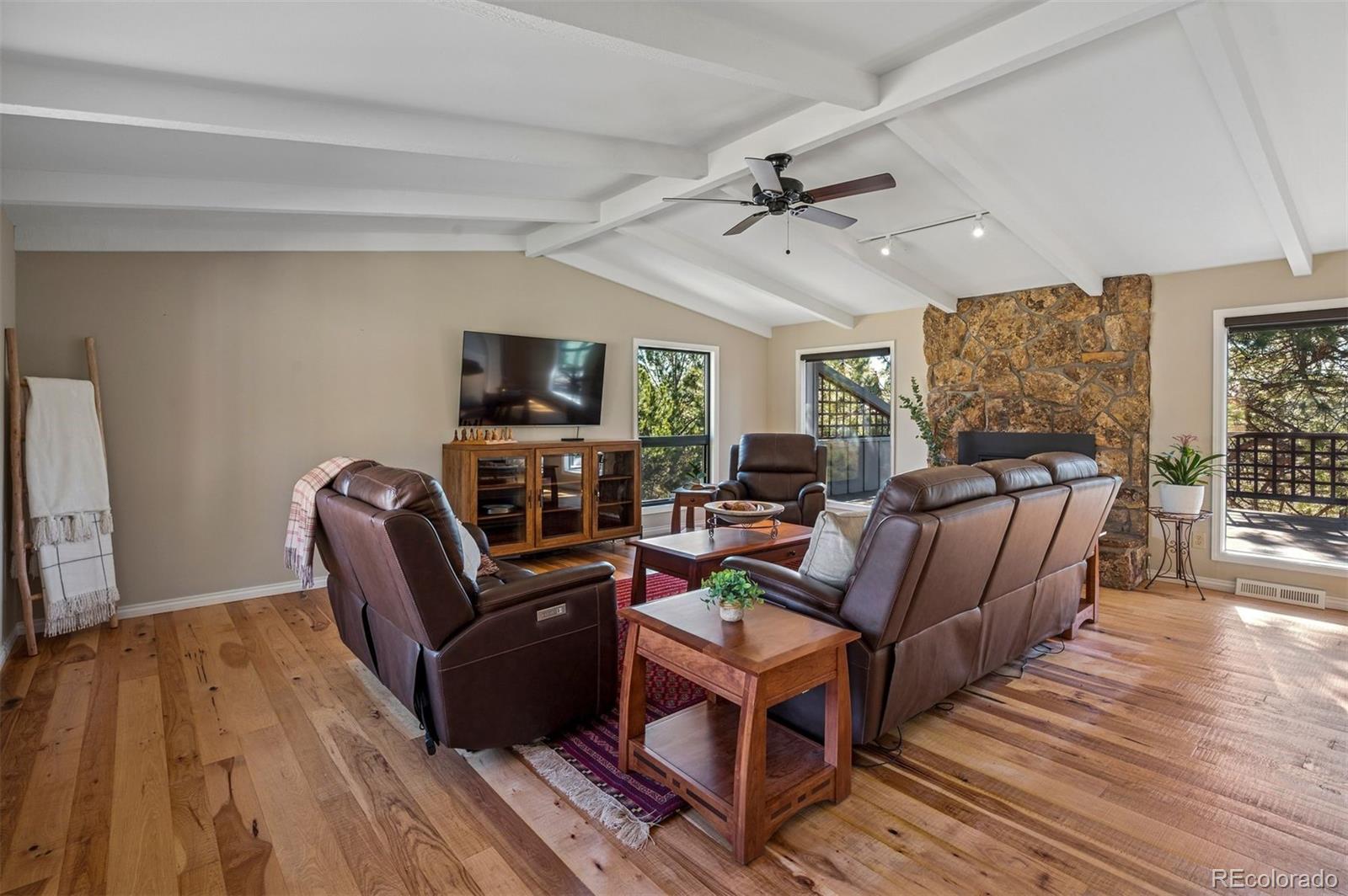 32329 Inverness Drive Evergreen, CO 80439 - Photo 16 of 48 a living room with furniture and a flat screen tv