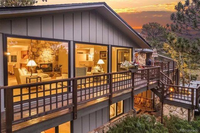 a view of a house with a large window