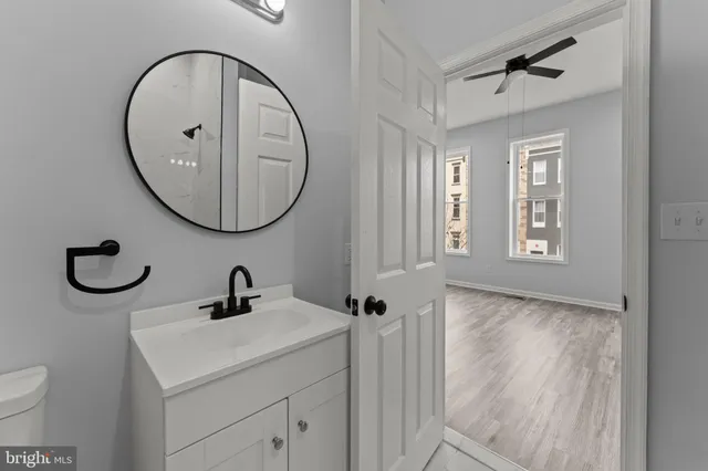 a bathroom with a tub