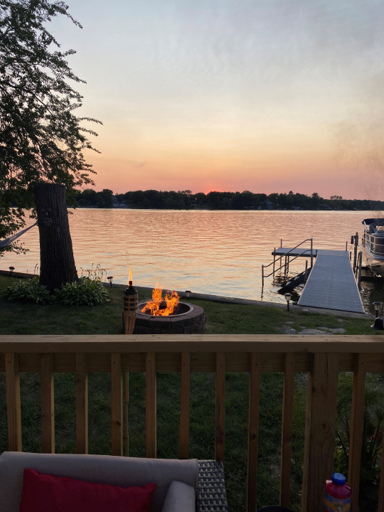 42434 North Witt Road Antioch, IL 60002 - Photo 14 of 15 a view of a balcony with wooden chairs and lake view