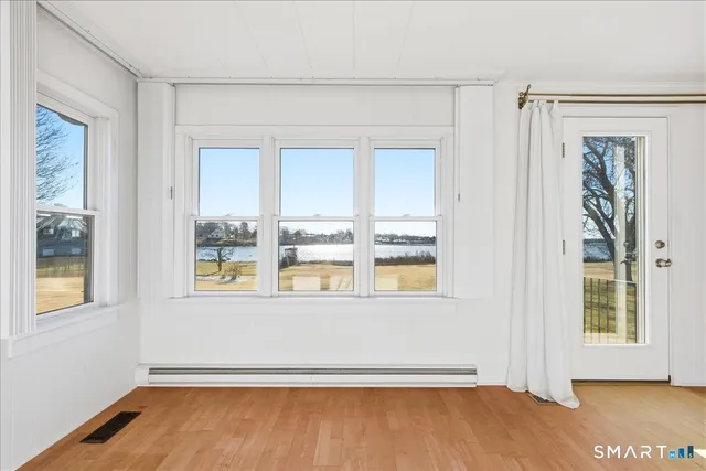 an empty room with window