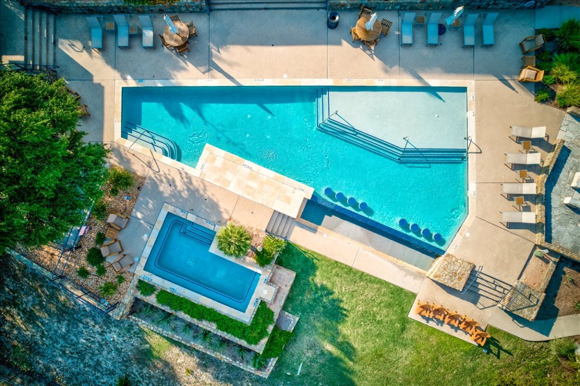 1101 Ivean Pearson Road, Unit A102 Lago Vista, TX 78645 - Photo 31 of 31 Bird's eye view of a pool area