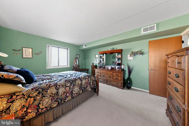 a bedroom with a bed and a walk in closet