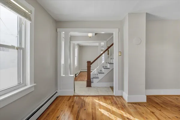 a view of an entryway with staircase