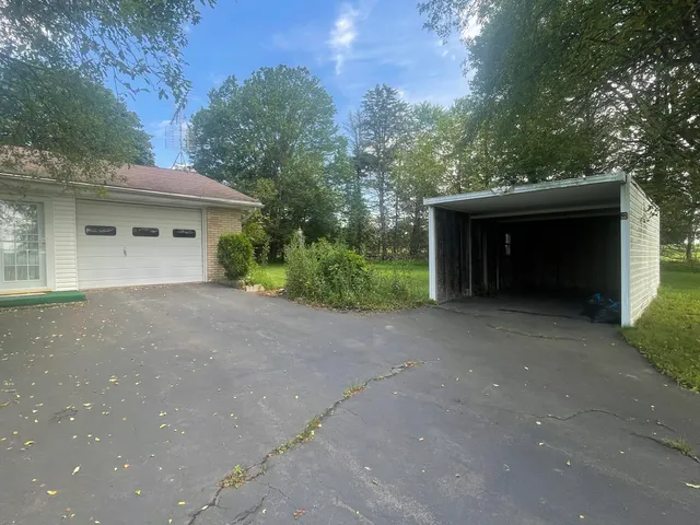 a view of a porch with a yard