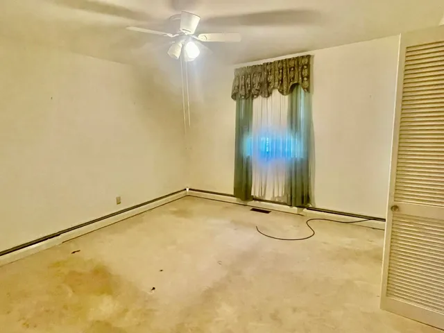 an empty room with a window