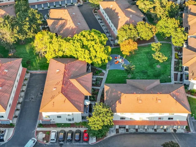 an aerial view of a house