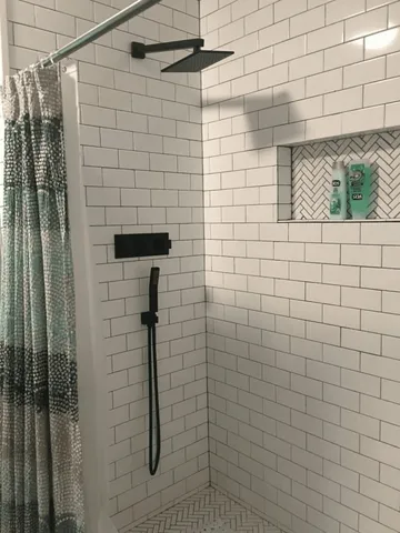 a bathroom with a shower