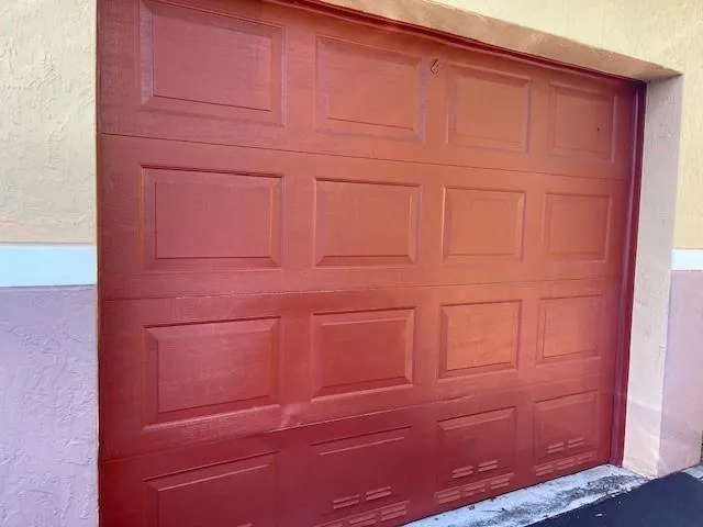 a view of a wooden door