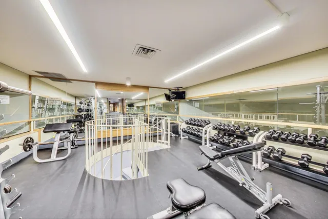 a view of a room with racks