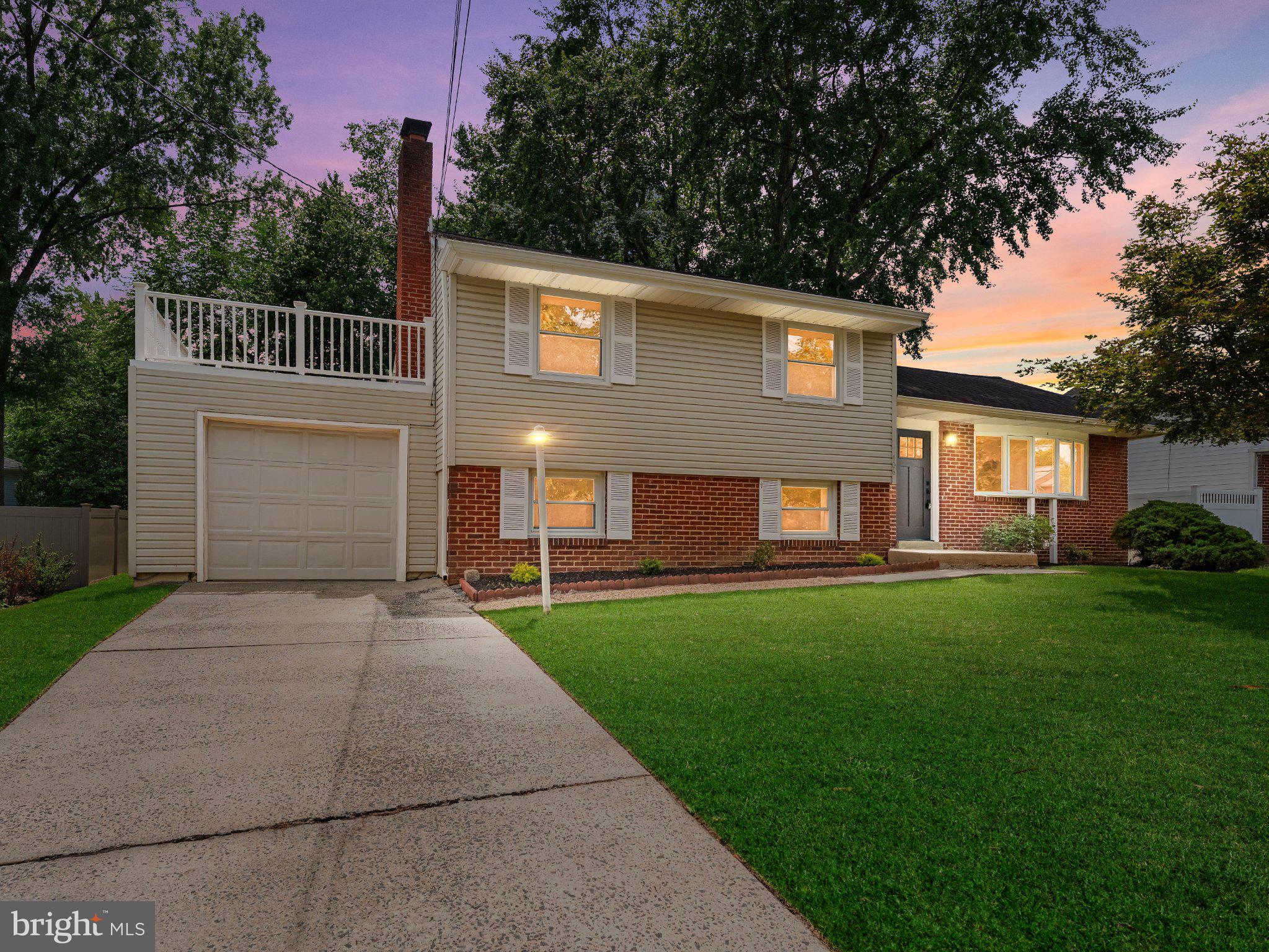 Charming home with sunset glow.