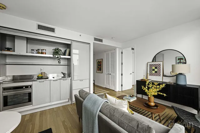 a living room with furniture