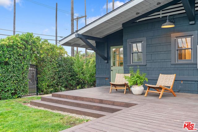a house view with a seating space