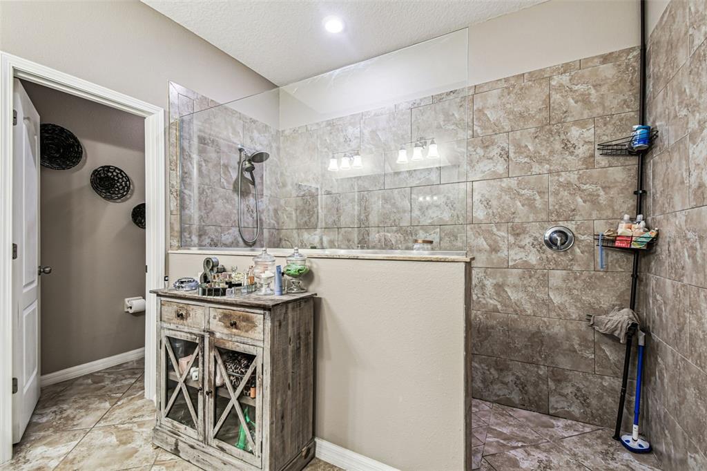 13807 Felix Will Road Riverview, FL 33579 - Photo 64 of 91 a bathroom with a sink a mirror and a shower