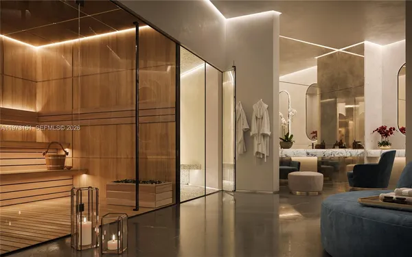 a room with gym equipment