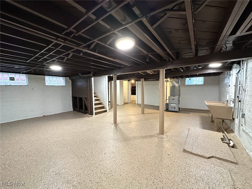 3393 Kildare Road Cleveland, OH 44118 - Photo 14 of 15 Basement with heating unit and sink