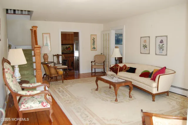 a living room with furniture and a couch