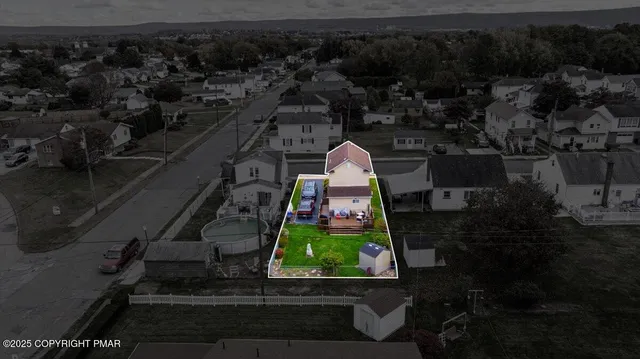 an aerial view of multiple house