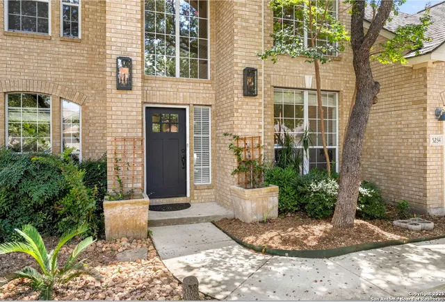 a view of a entryway of the house with potted plants