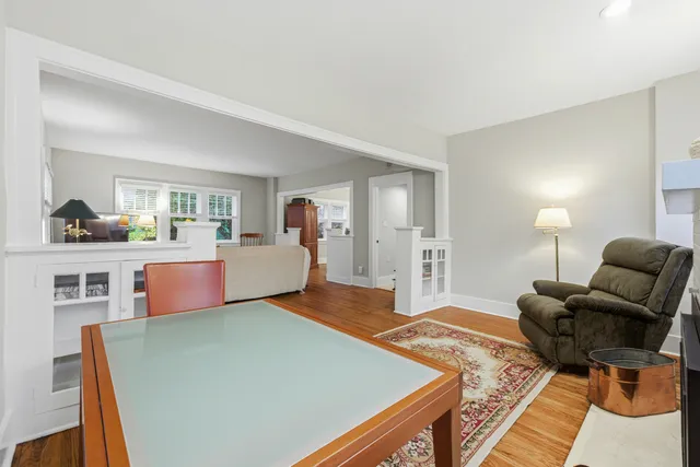 a living room with furniture and a couch