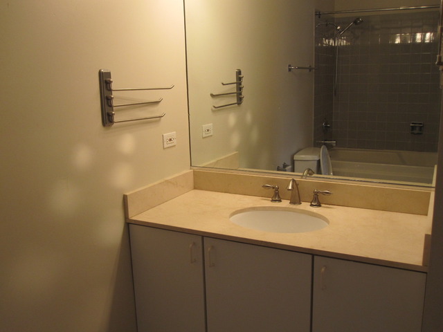 811 South Lytle Street, Unit 212 Chicago, IL 60607 - Photo 12 of 14 a bathroom with a sink and a mirror