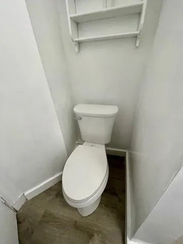 a small bathroom with a toilet