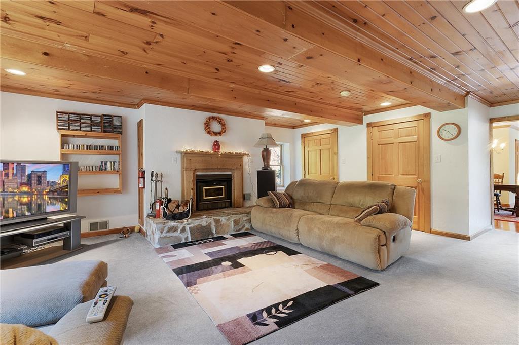 259 Service Church Road Aliquippa, PA 15001 - Photo 3 of 50 Living Room w/ Wood Burning Fireplace